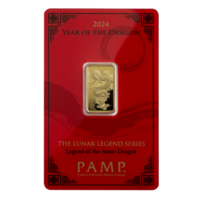 2024 Year of the Dragon GOLD BAR 999.9 PAMP SUISSE 5grams